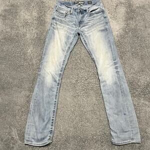 BKE Jeans Mens 28 (28x31) Alec Straight Thick Stitch Western Blue Denim Pant